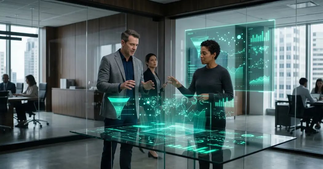 AI marketing agent autonomous campaign management dashboard with real-time analytics and conversion metrics for B2B operations