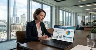 AI proposal generator dashboard showing automated B2B proposal creation with CRM integration and real-time analytics