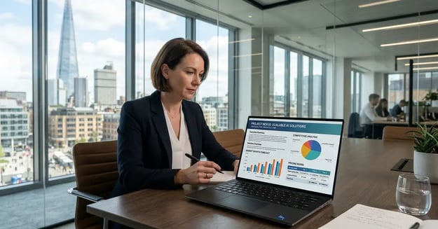 AI proposal generator dashboard showing automated B2B proposal creation with CRM integration and real-time analytics