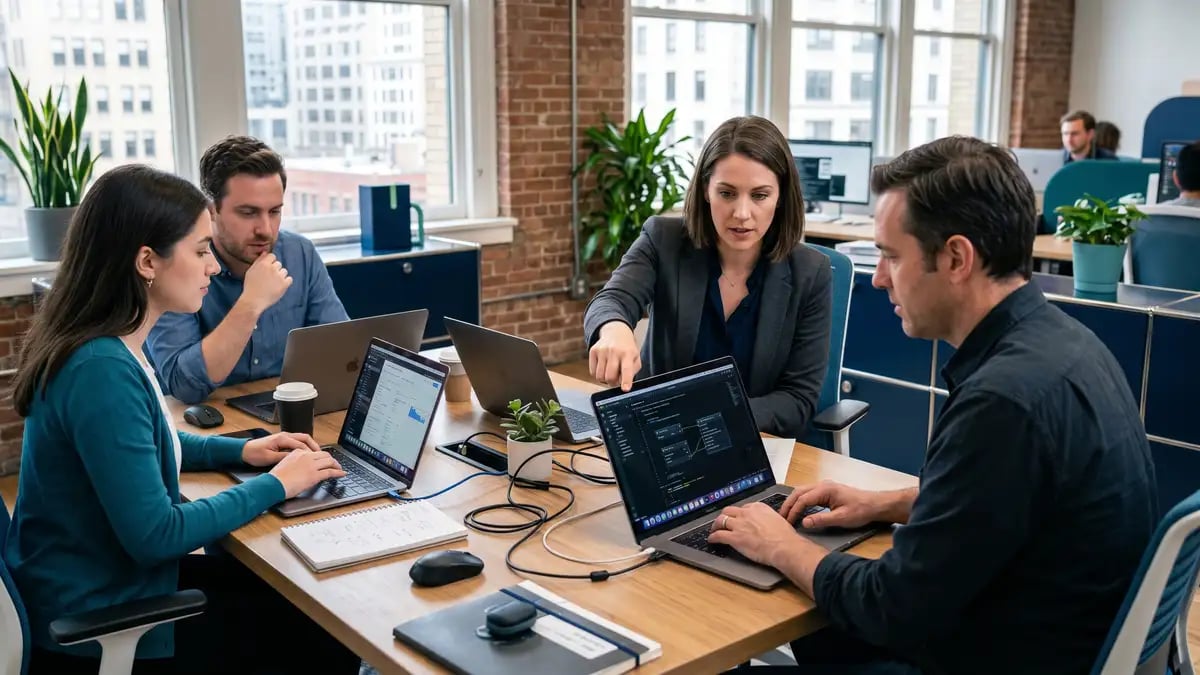 Decision flow comparing hiring a consultant, building in-house, and using an automation agency