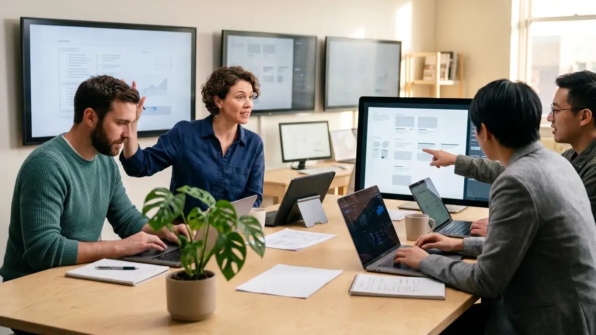 A content team producing answer-first cornerstone content