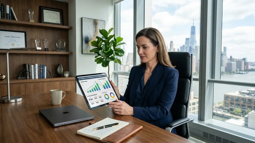 CEO evaluating AI consulting agency proposal and ROI models for B2B sales and marketing operations