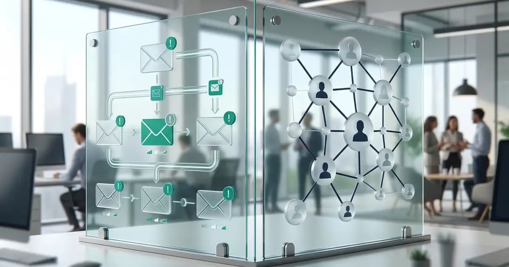 Cold email versus LinkedIn outreach comparison for B2B pipeline generation showing email and social selling channels