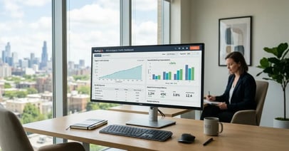 HubSpot SEO dashboard showing integrated search optimization tools for B2B content strategy and topic cluster management