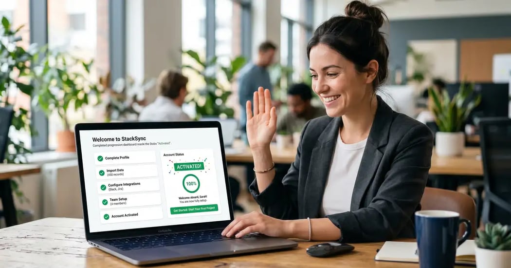 SaaS onboarding dashboard showing activation checklist and progress indicators