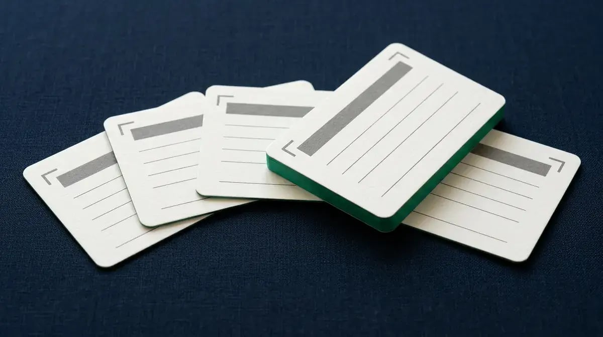 Stack of definition cards for GEO and AEO terms