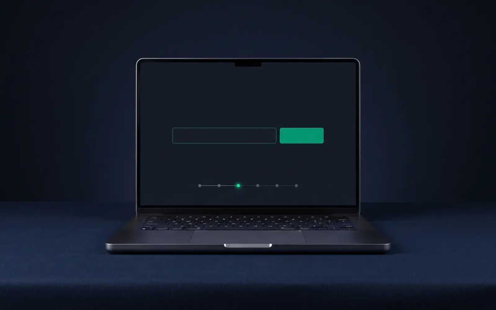 Laptop with a one-field domain check form