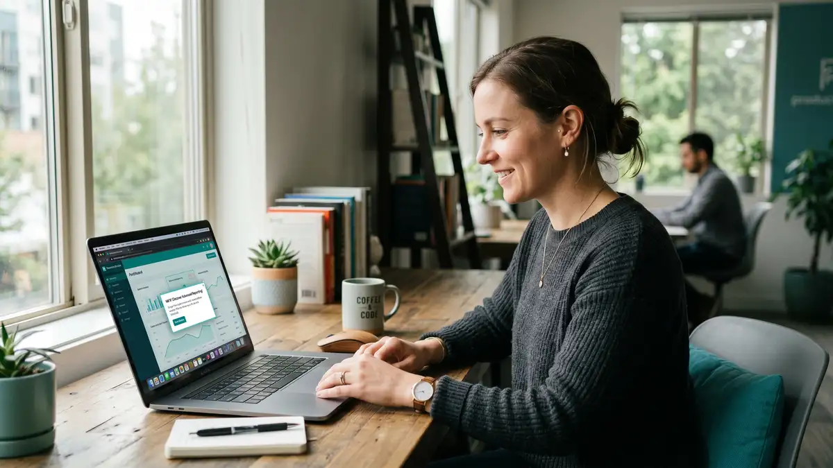 SaaS user discovering a new product feature through in-app guidance