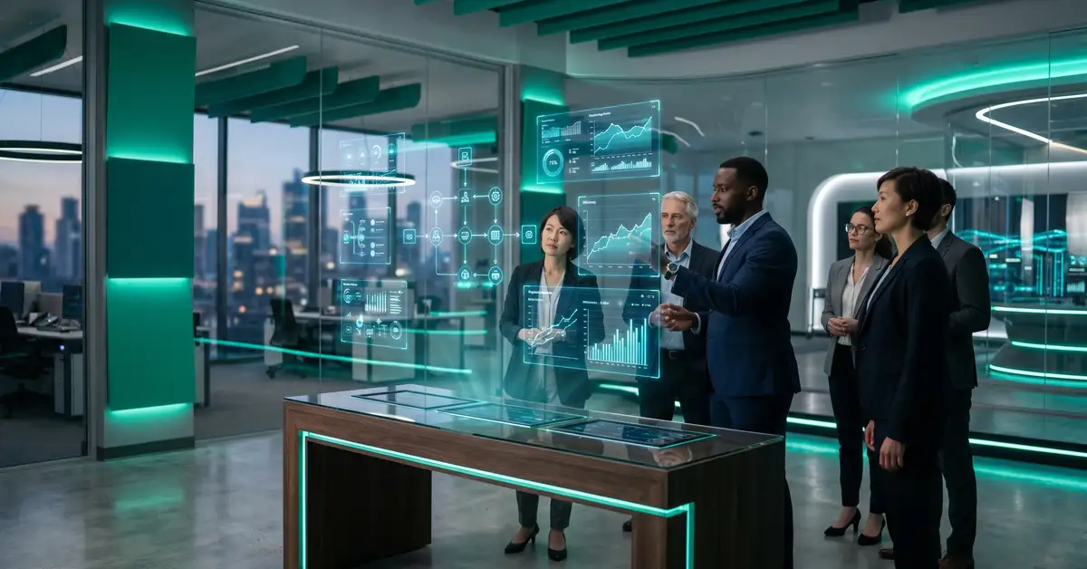 AI-powered business operations dashboard showing automated workflows across lead generation, sales, and fulfillment for B2B companies