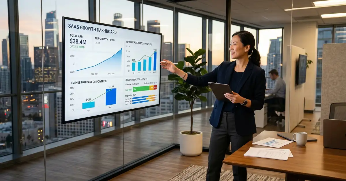 AI for SaaS companies complete growth architecture playbook showing artificial intelligence integration across B2B software platforms