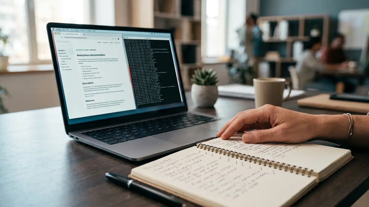 A marketer checking server logs and raw page HTML side by side while running the retrieval layer of an AI visibility audit