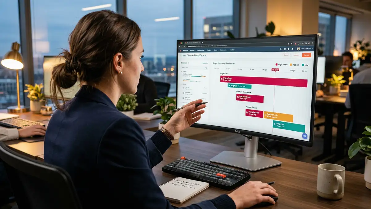 Revenue operations team architecting the 5-layer behavioral triggering system connecting signals to orchestration