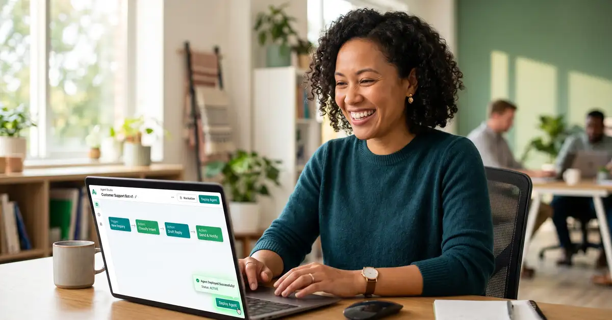 A non-technical professional deploying their first AI agent on a laptop