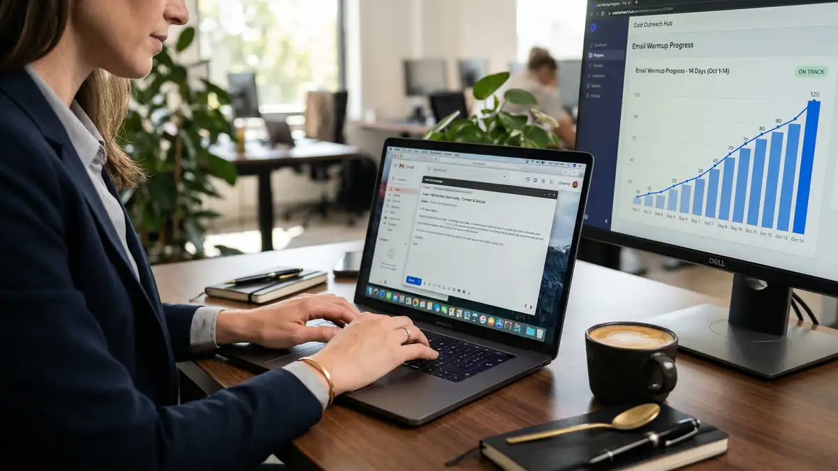 B2B team monitoring cold email deliverability metrics and domain reputation dashboards