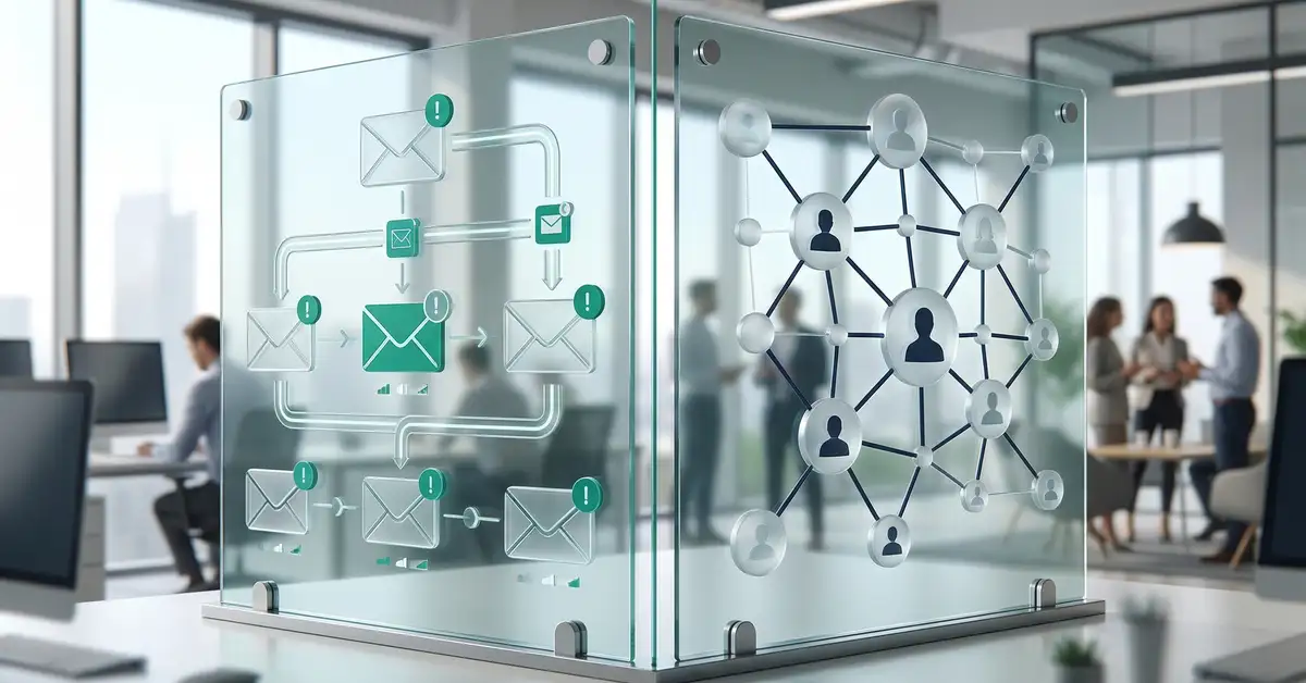 Cold email versus LinkedIn outreach comparison for B2B pipeline generation showing email and social selling channels