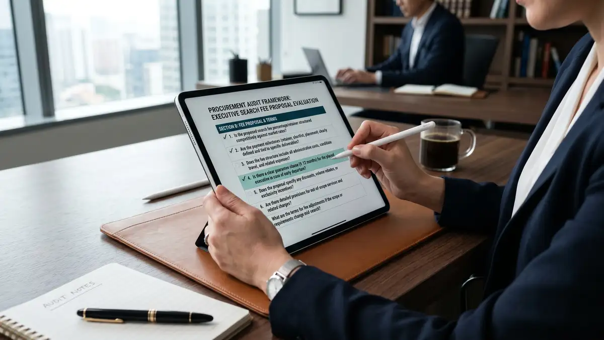 Procurement audit checklist for evaluating executive search firm pricing transparency
