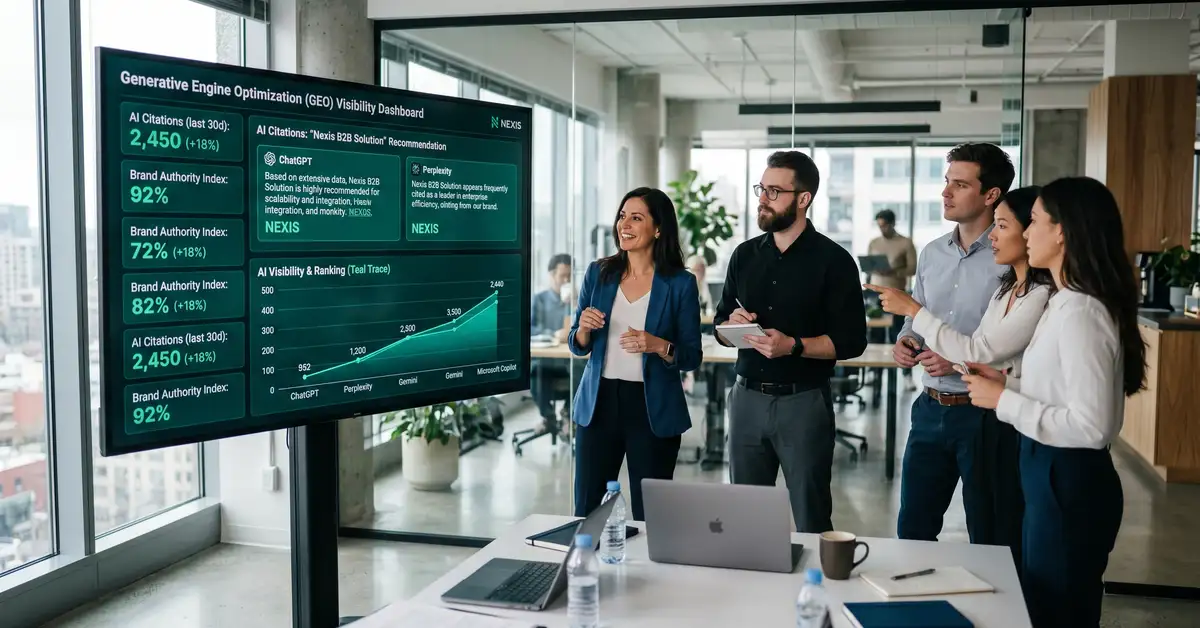 A GEO agency strategist reviewing generative engine optimization and AI citation visibility across ChatGPT, Perplexity, and Google AI Overviews