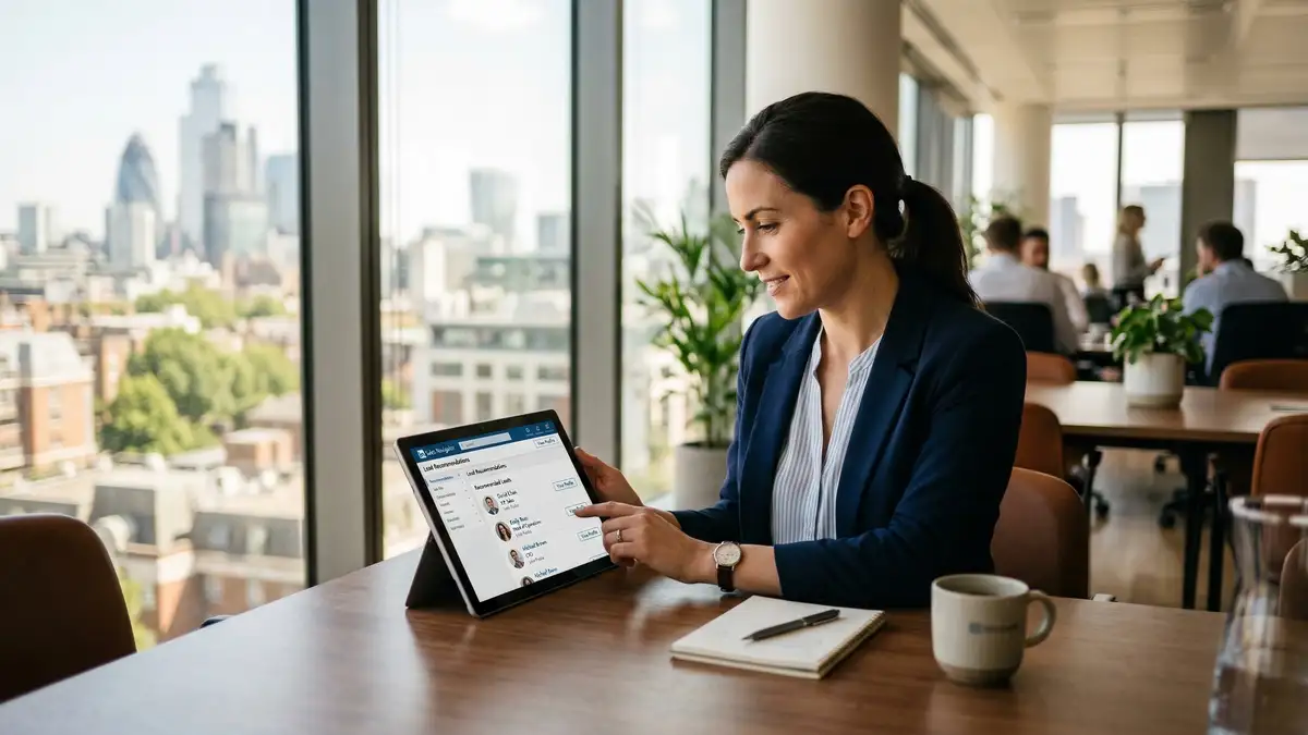 LinkedIn profile optimization for B2B lead generation showing benefit-focused headline structure and social proof elements that increase connection acceptance