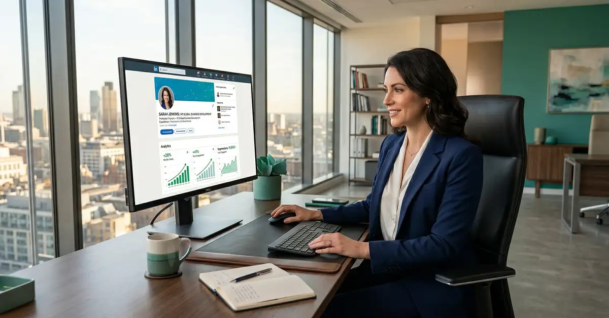 LinkedIn profile optimization for B2B lead generation showing a high-converting professional profile architecture