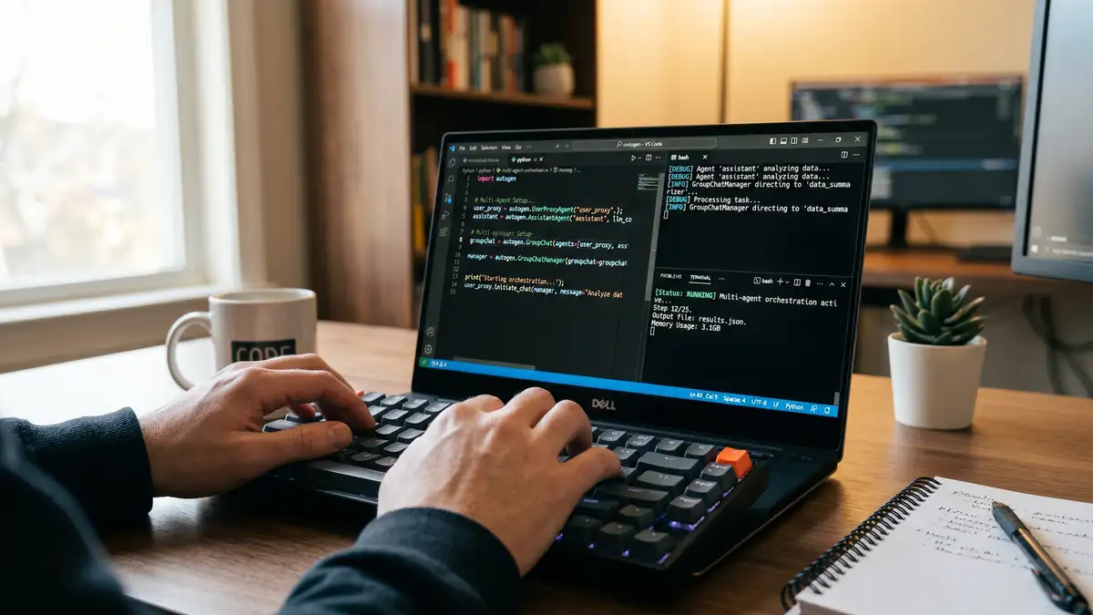 Multi-agent AI framework developer working on B2B workflow orchestration system