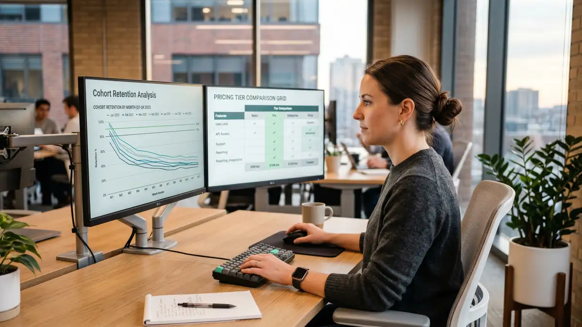 Customer success team monitoring agentic NRR automation dashboard with expansion signals and churn prediction alerts across customer portfolio