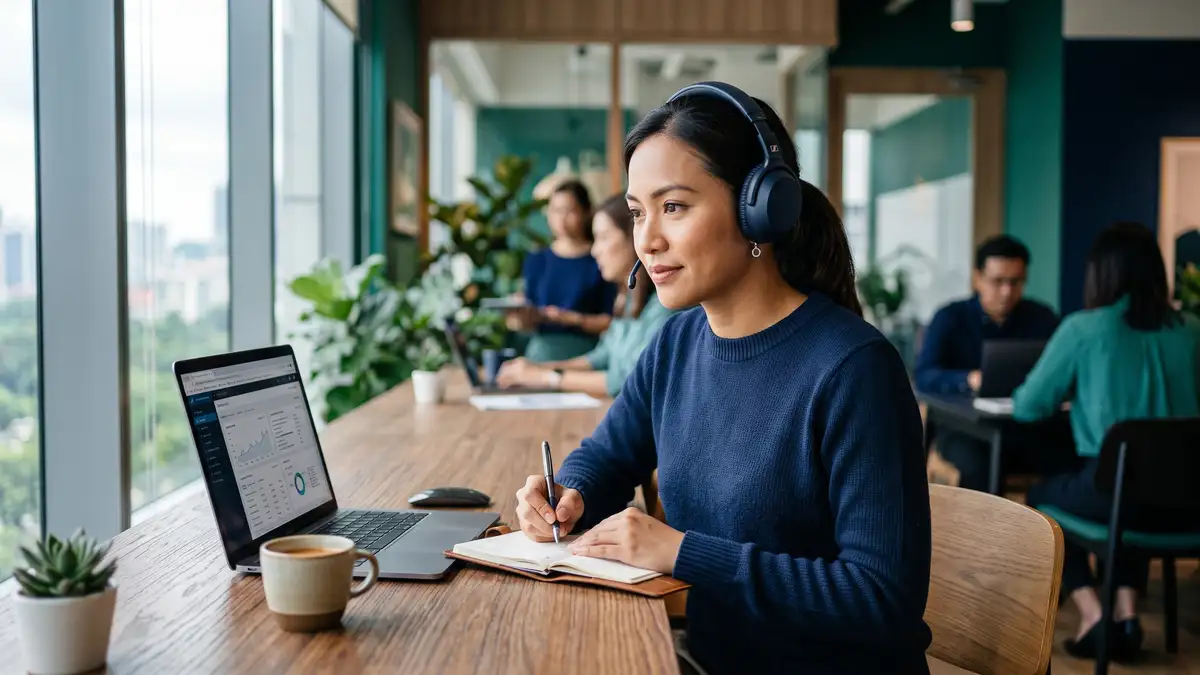 A skilled outsourced specialist handling nuanced, judgment-heavy work such as complex customer conversations or quality review that benefits from a human touch
