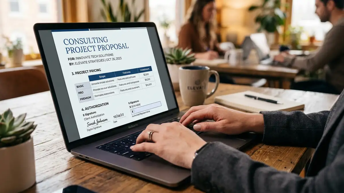 Implementation planning board showing proposal automation deployment phases and stakeholder responsibilities