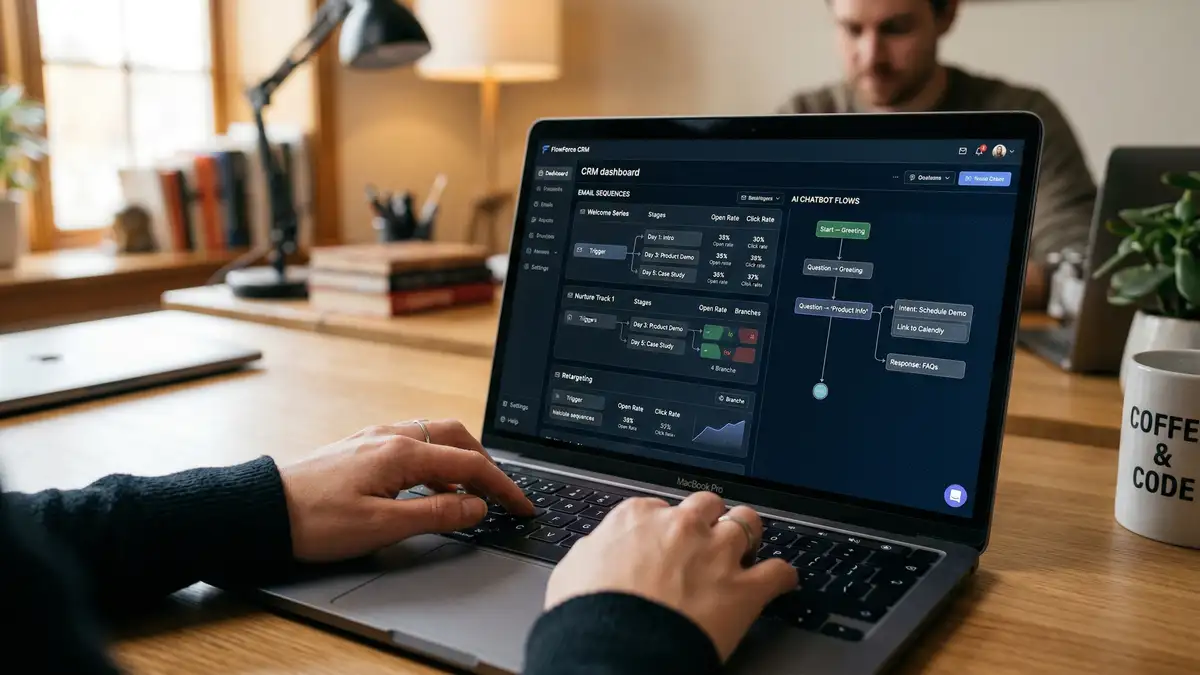 Automated outreach system dashboard showing AI-powered email sequences and sales cycle compression metrics for SaaS teams