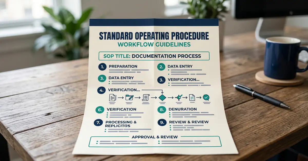 A clean, well-structured standard operating procedure document with a title block and numbered steps