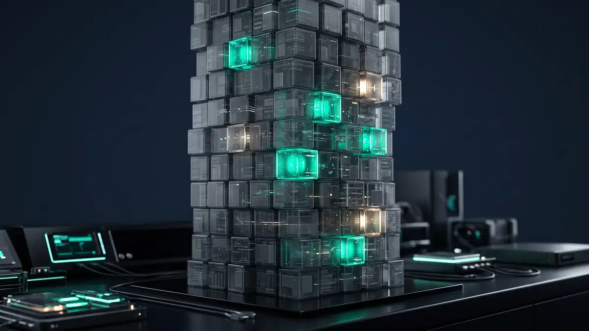 A stack of software subscriptions where most licenses sit unused and greyed out while only a few glow as actively adopted, illustrating shelfware draining ROI