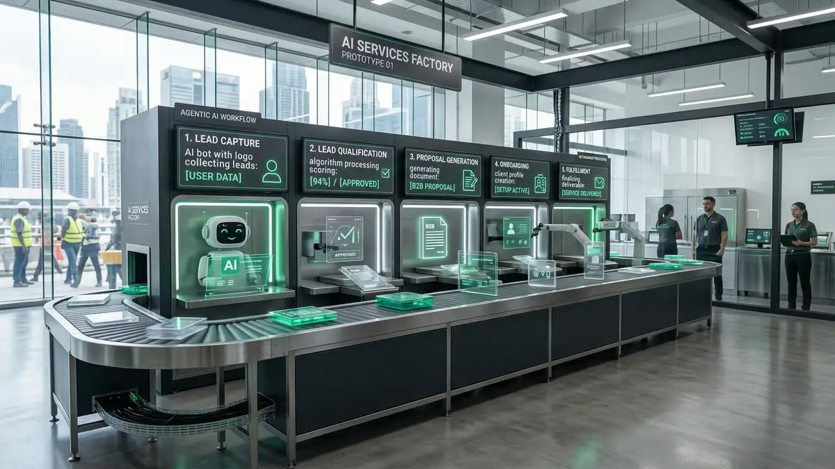 Modern Franchise Prototype shown as agentic workflow architecture replacing manual operations manuals in B2B businesses