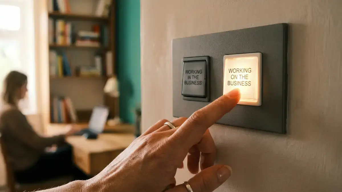 Founder torn between Technician Manager and Entrepreneur roles representing E-Myth three personalities framework